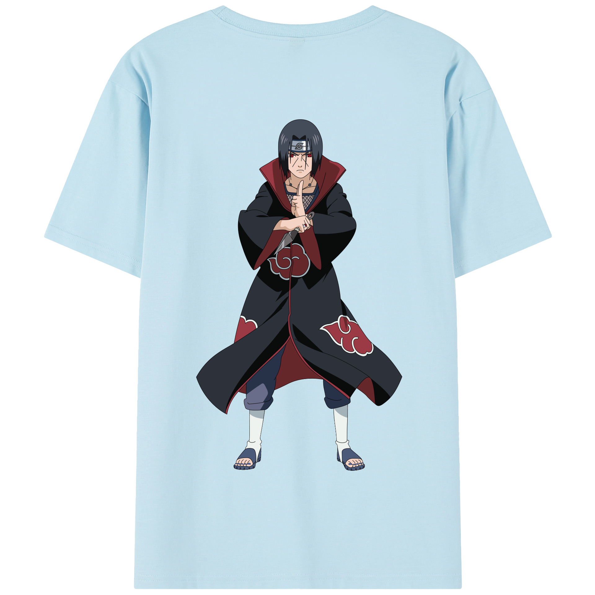 （画像用） NARUTO -ナルト- うちは イタチ Uchiha Itachi 綿100％半袖Tシャツ（背面プリント）
